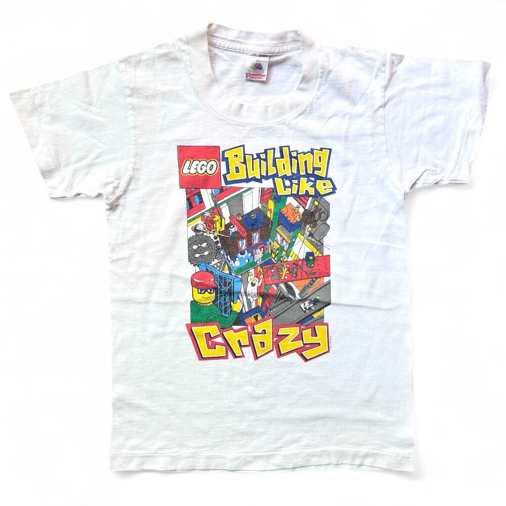 Vintage Lego Building Like Crazy City T Shirt Single Stitch Yth 14 16 USA Made